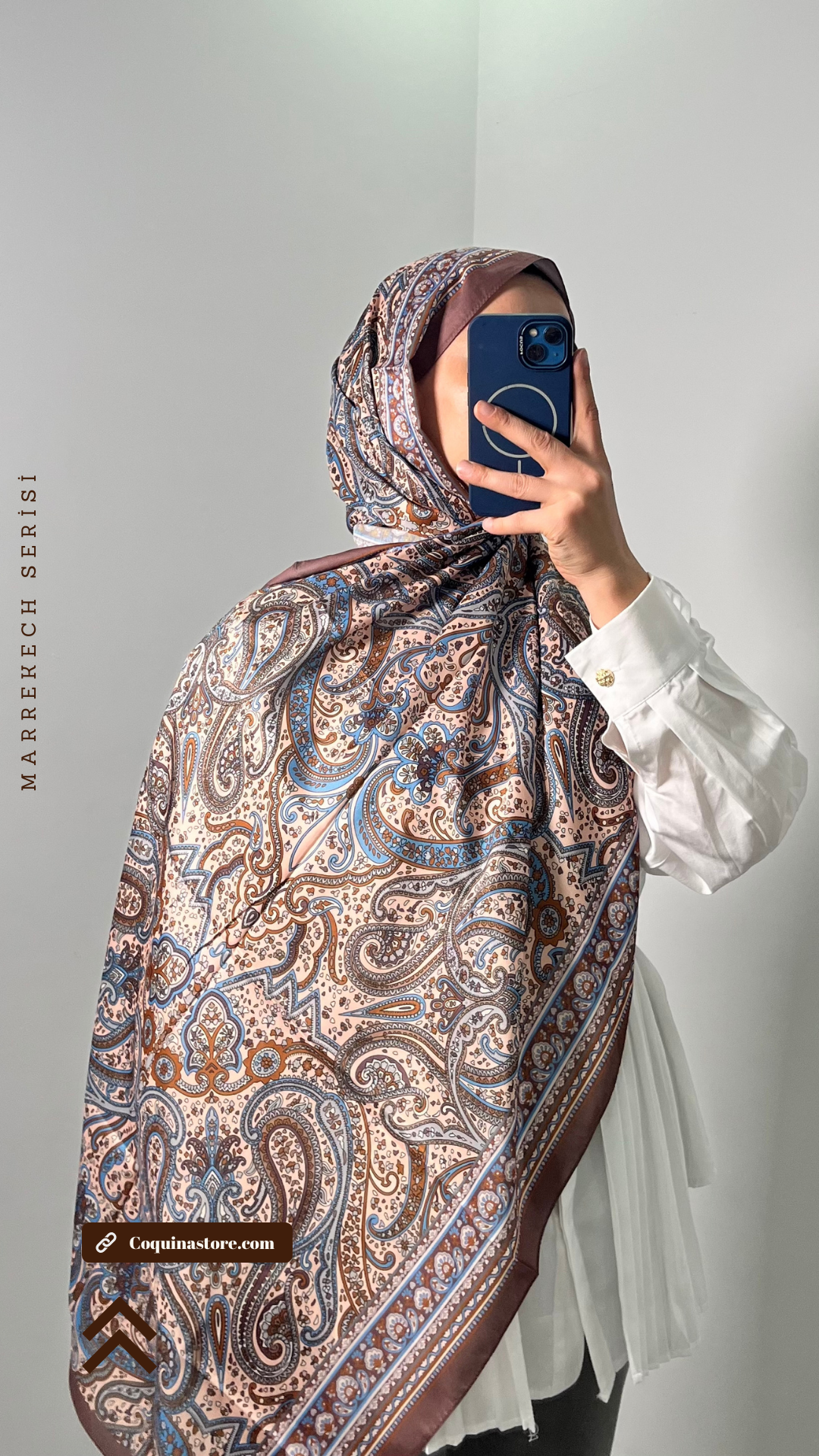 Marrekech Desen Şal- Acı Kahve