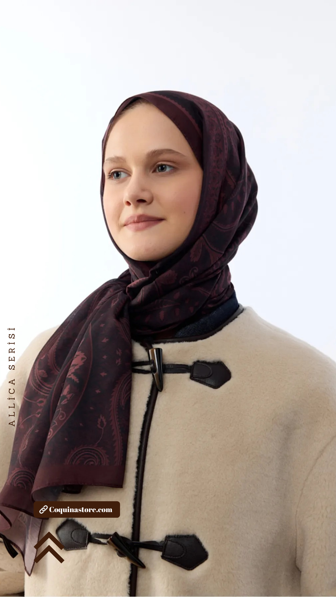 Allica Desen Şal - Kahverengi