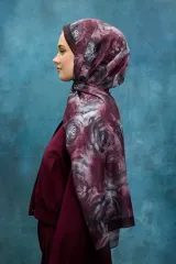 Gül Desen Soft Şal - Mor