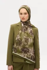 Gül Desen Soft Şal - Yeşil