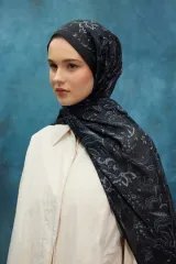 Mira Desen Soft Şal - Siyah