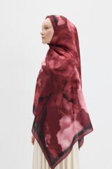 Lotus Desen Soft Şal - Kırmızı