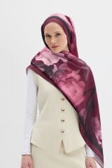 Lotus Desen Soft Şal - Mürdüm