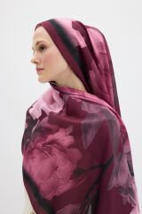 Lotus Desen Soft Şal - Mürdüm