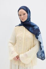Lotus Desen Soft Şal - Lacivert