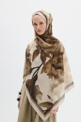 Lotus Desen Soft Şal - Bej