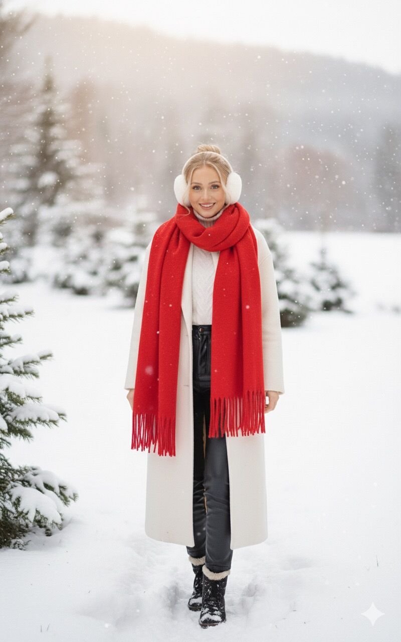 Puffy Atkı Kırmızı