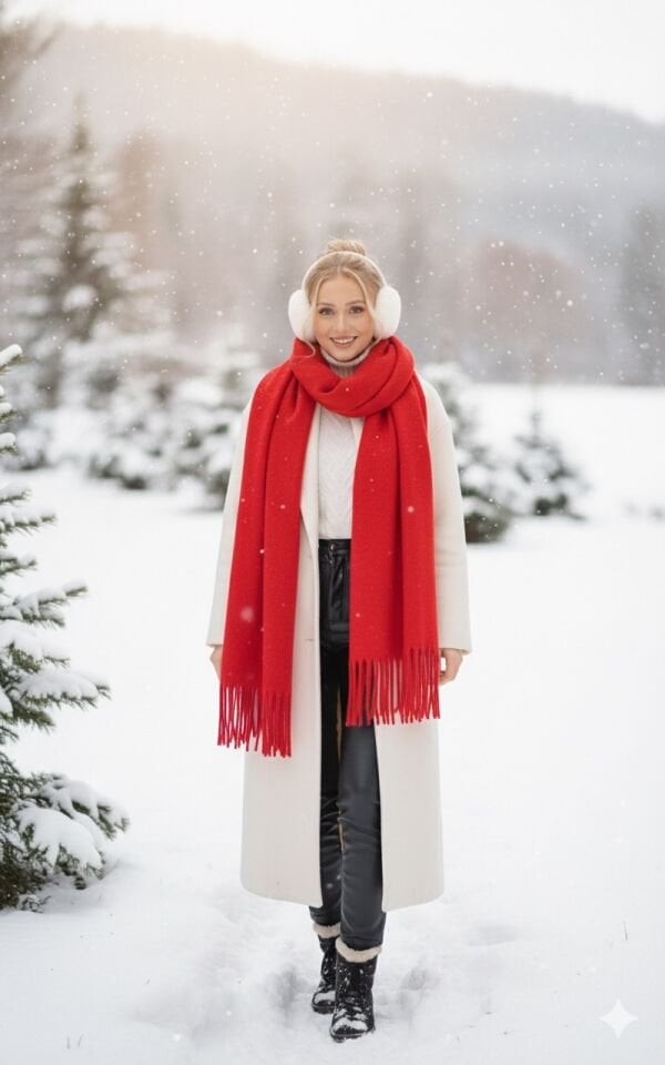 Puffy Atkı Kırmızı